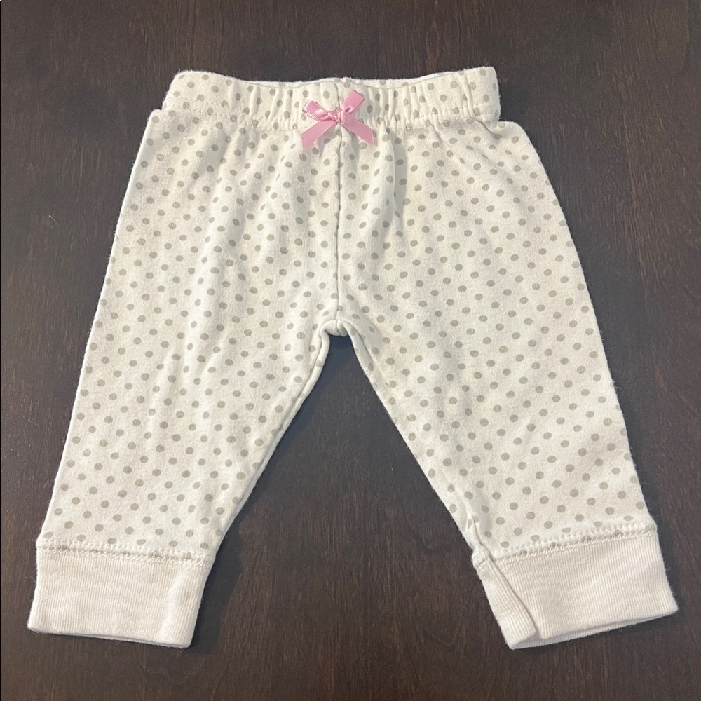 1398. Luvable Friends -  White with Gray Polka Dots with Pink Bow